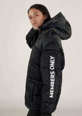 Members Only Women's Twill Block Puffer Oversized Jacket