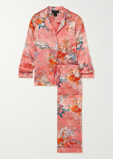 Meng Floral-print Silk-satin Pajama Set