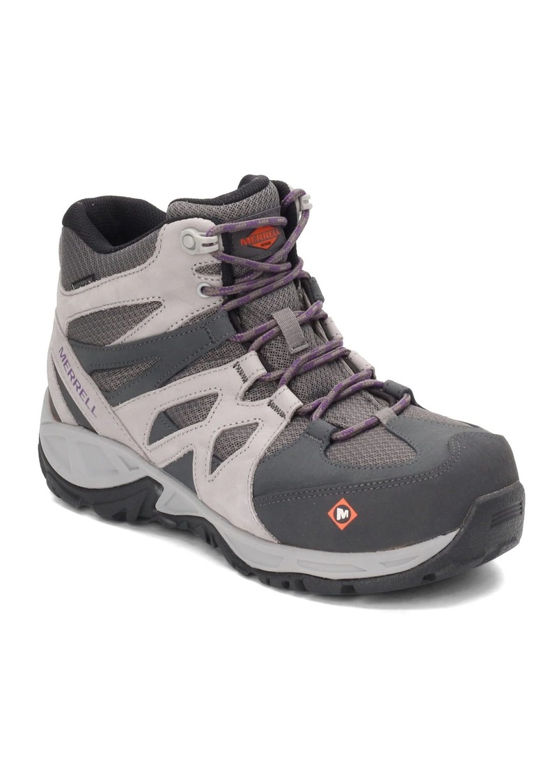 Merrell Women's Siren Leather Mid Waterproof Alloy Toe Construction Boot Charcoal/PALOMA