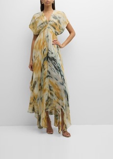 Mes Demoiselles Ines Abstract-Print Asymmetric Dress