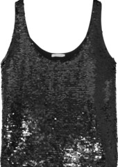 Mes Demoiselles Woman Rivers Sequined Stretch-jersey Tank Black
