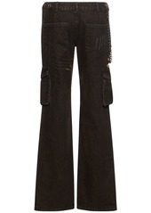 Miaou Elias Cotton Denim Low Rise Wide Pants