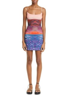 Miaou Anya Oasis Print Stretch Recycled Polyester Minidress at Nordstrom