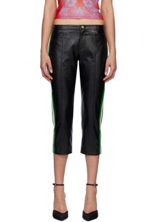 Miaou Black Capri Faux-Leather Trousers