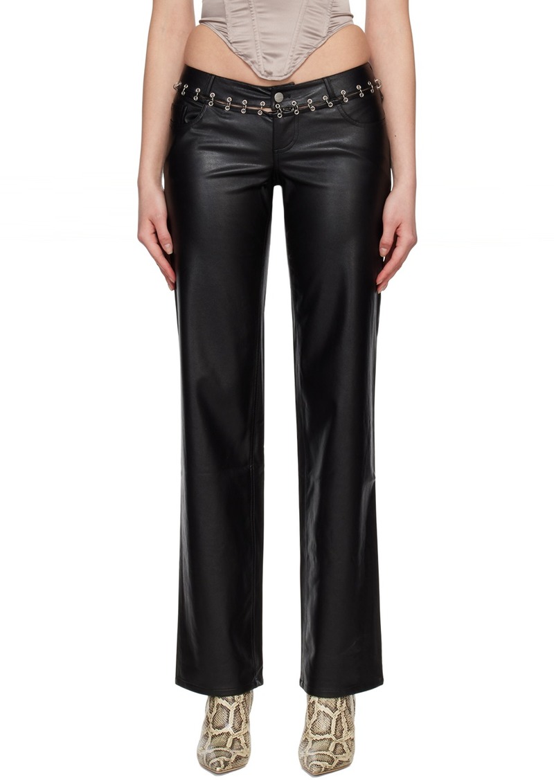 Miaou Black Marco Faux-Leather Pants