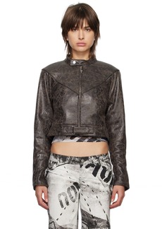 Miaou Brown Hannah Jewett Edition Vaughn Faux-Leather Jacket