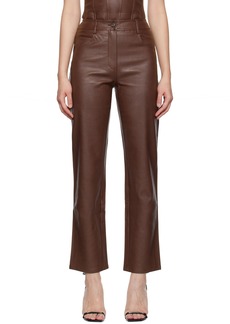 Miaou Brown Junior Faux-Leather Pants