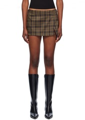 Miaou Brown Micro Miniskirt