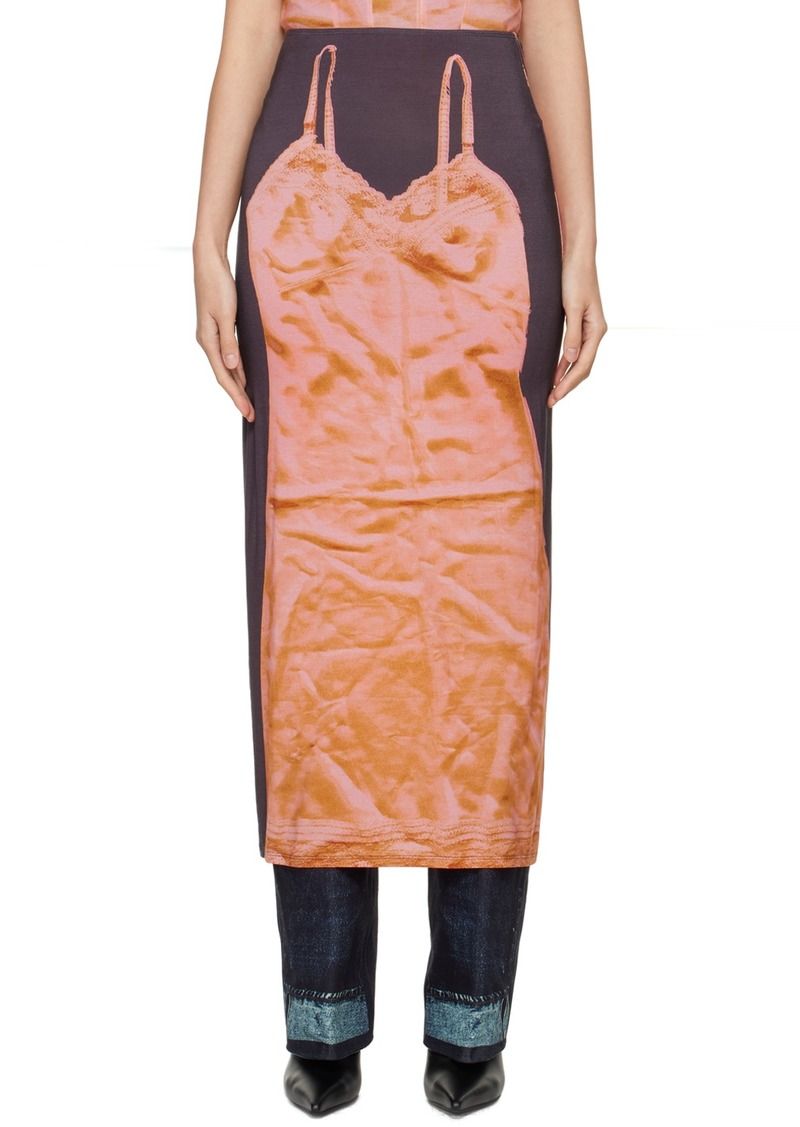 Miaou Gray & Orange Chiara Maxi Skirt