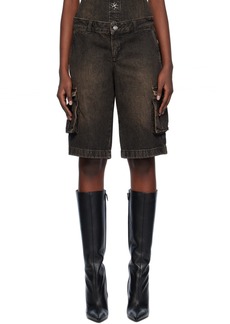 Miaou Gray Dune Denim Shorts