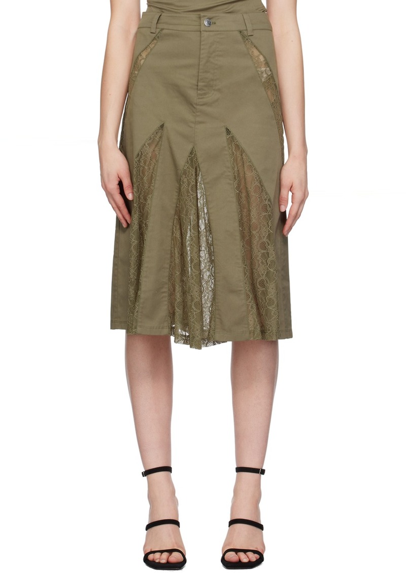 Miaou Green Anita Midi Skirt