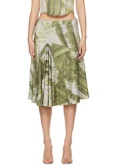 Miaou Green Mila Midi Skirt