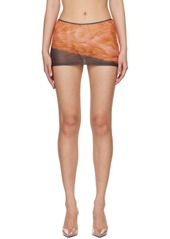 Miaou Orange & Gray Elektra Miniskirt