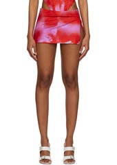 Miaou Red & Pink Micro Miniskirt