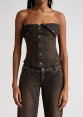 Miaou Scarlett Strapless Denim Corset Top