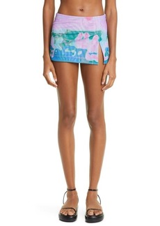 Miaou Thermal Pastel Print Stretch Recycled Polyester Micro Miniskirt at Nordstrom