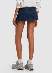 Miaou Ren Pleated Cotton Mini Skirt