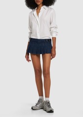 Miaou Ren Pleated Cotton Mini Skirt