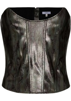 Miaou snakeskin-effect strapless corset