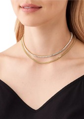 Michael Kors 14K-Gold-Plated & Cubic Zirconia Double-Strand Tennis Necklace