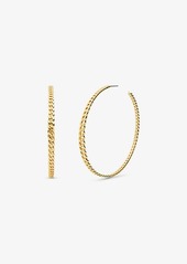 Michael Kors Precious Metal-Plated Brass Curb Link Hoop Earrings