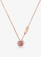 Michael Kors 14K Rose Gold-Plated Sterling Silver Stone Halo Necklace