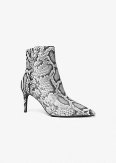 Michael Kors Alina Flex Snake Embossed Leather Ankle Boot