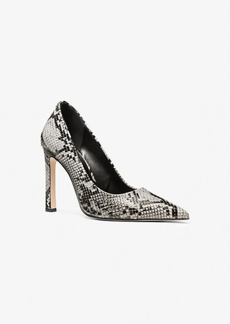 Michael Kors Amara Snake Embossed Leather Pump