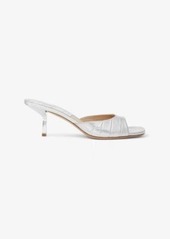 Michael Kors Anita Metallic Crocodile Embossed Leather Sandal