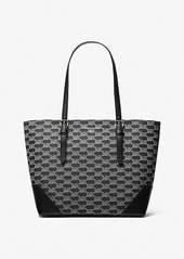 Michael Kors Aria Large Signature Logo Jacquard Tote Bag