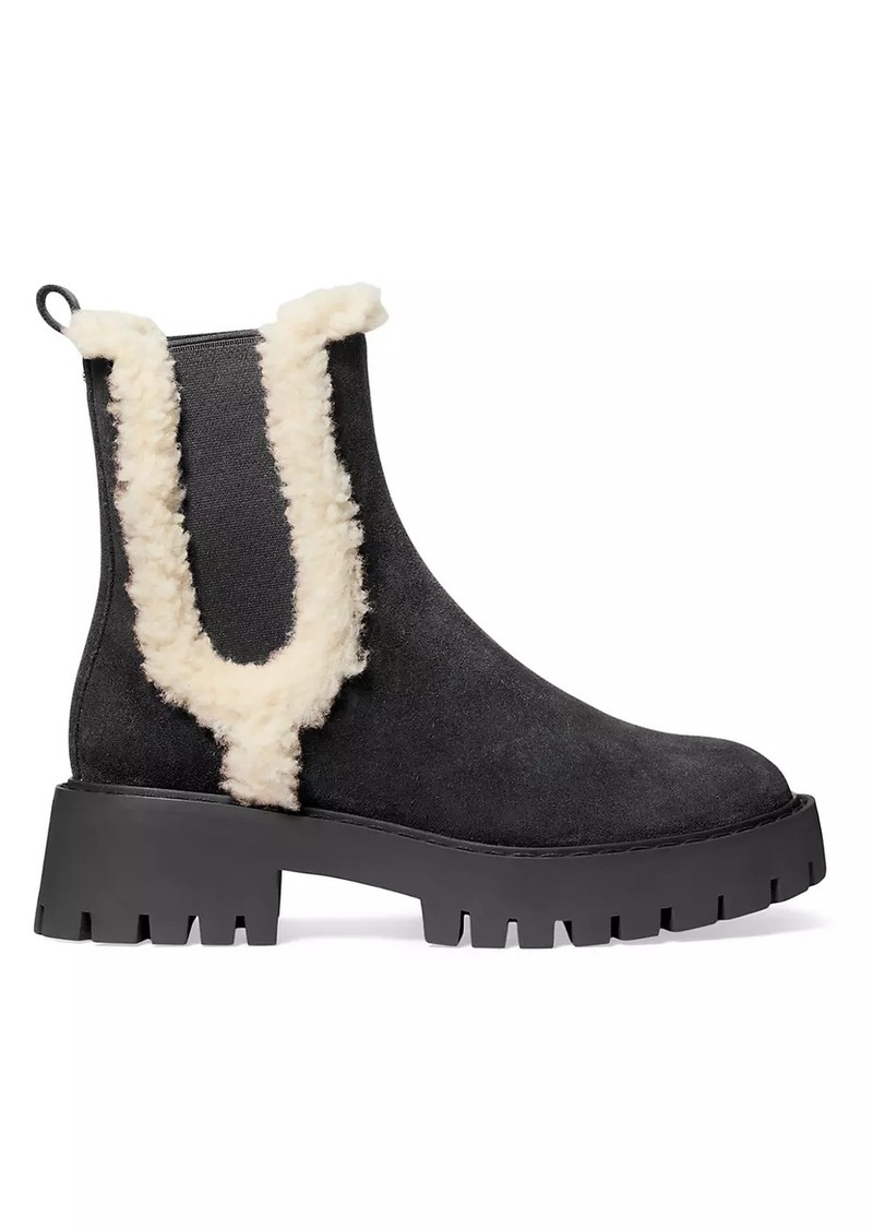 MICHAEL Michael Kors Asher Sherpa-Trimmed Suede Booties