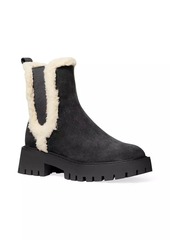 MICHAEL Michael Kors Asher Sherpa-Trimmed Suede Booties