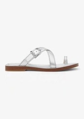 Michael Kors Ashton Metallic Leather Flat Sandal