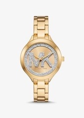 Michael Kors Aspyn Gold-Tone Pavé Watch