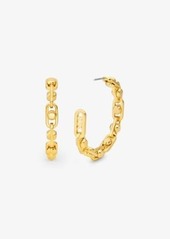Michael Kors Astor Medium Precious Metal-Plated Brass Link Hoop Earrings