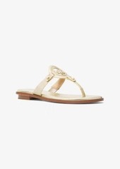 Michael Kors Aubrey Cutout Metallic Leather T-Strap Sandal