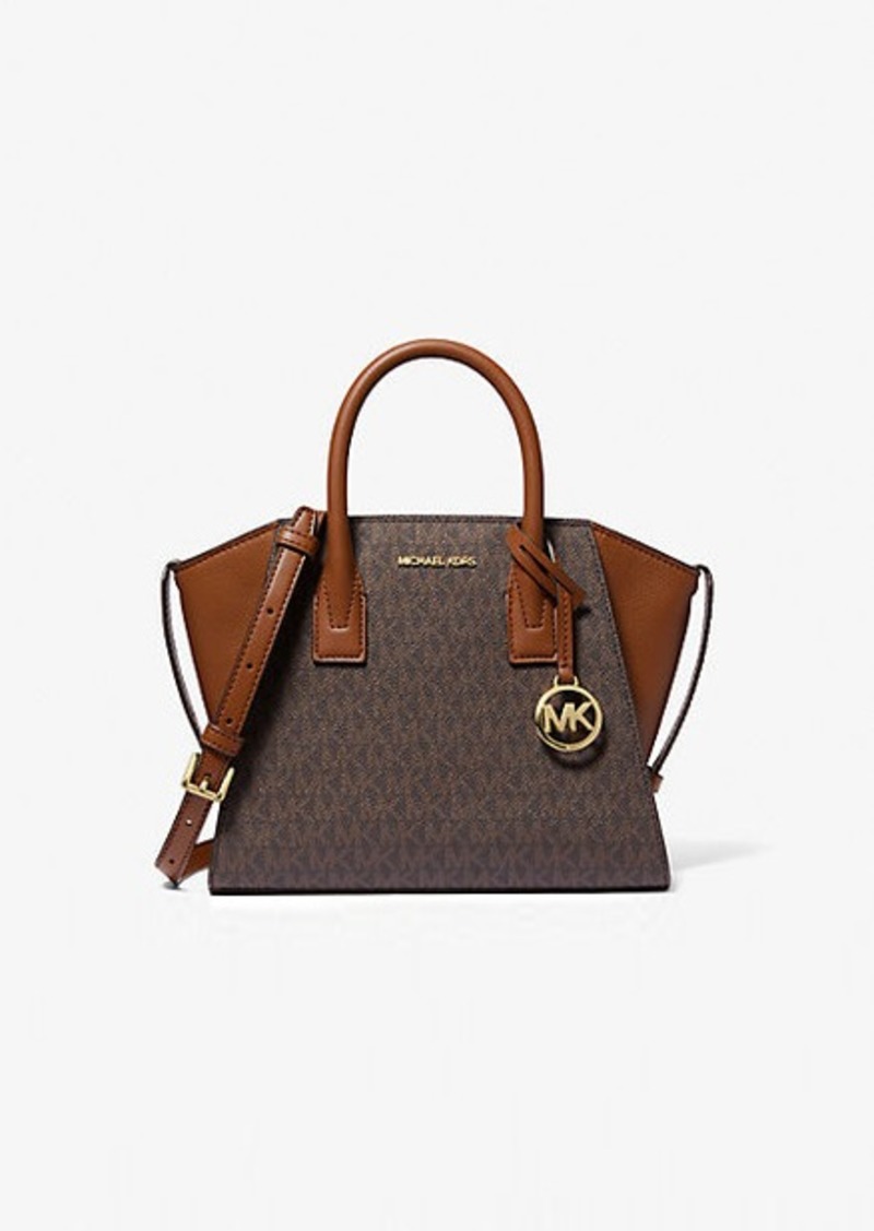 Michael Kors Avril Small Logo and Leather Satchel