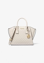 Michael Kors Avril Small Logo and Leather Satchel