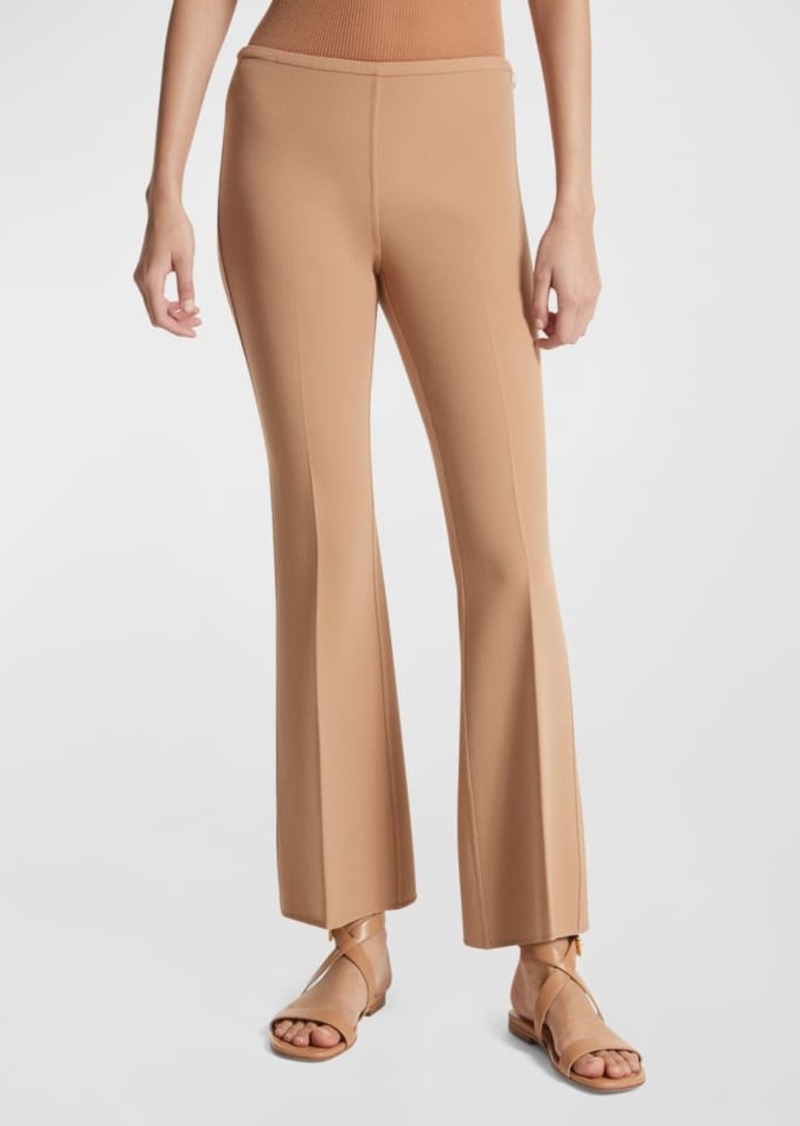 Michael Kors Barathea Mid-Rise Flared Crop Crepe Pants