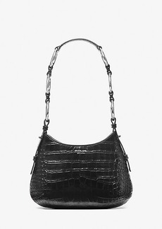 Michael Kors Bardot Mini Crocodile Embossed Leather Hobo Shoulder Bag