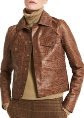Michael Kors Bella Embossed Leather Jacket
