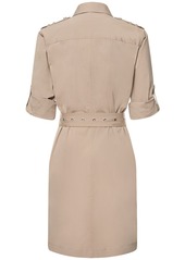 Michael Kors Belted Cotton Poplin Mini Cargo Dress