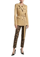 Michael Kors Belted Military Cotton Jacket