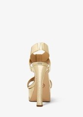 Michael Kors Berkley Metallic Snake Embossed Leather Platform Sandal