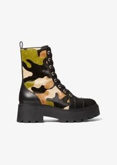 Michael Kors Blake Camouflage Print Calf Hair Combat Boot