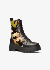 Michael Kors Blake Camouflage Print Calf Hair Combat Boot