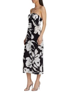 Michael Kors Brushstroke Floral Silk Dress