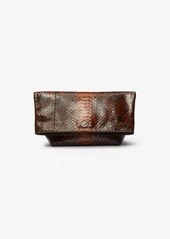 Michael Kors Candice Small Python Embossed Leather Folded Clutch