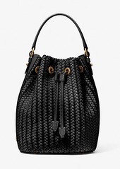 Michael Kors Carole Hand-Woven Leather Bucket Bag