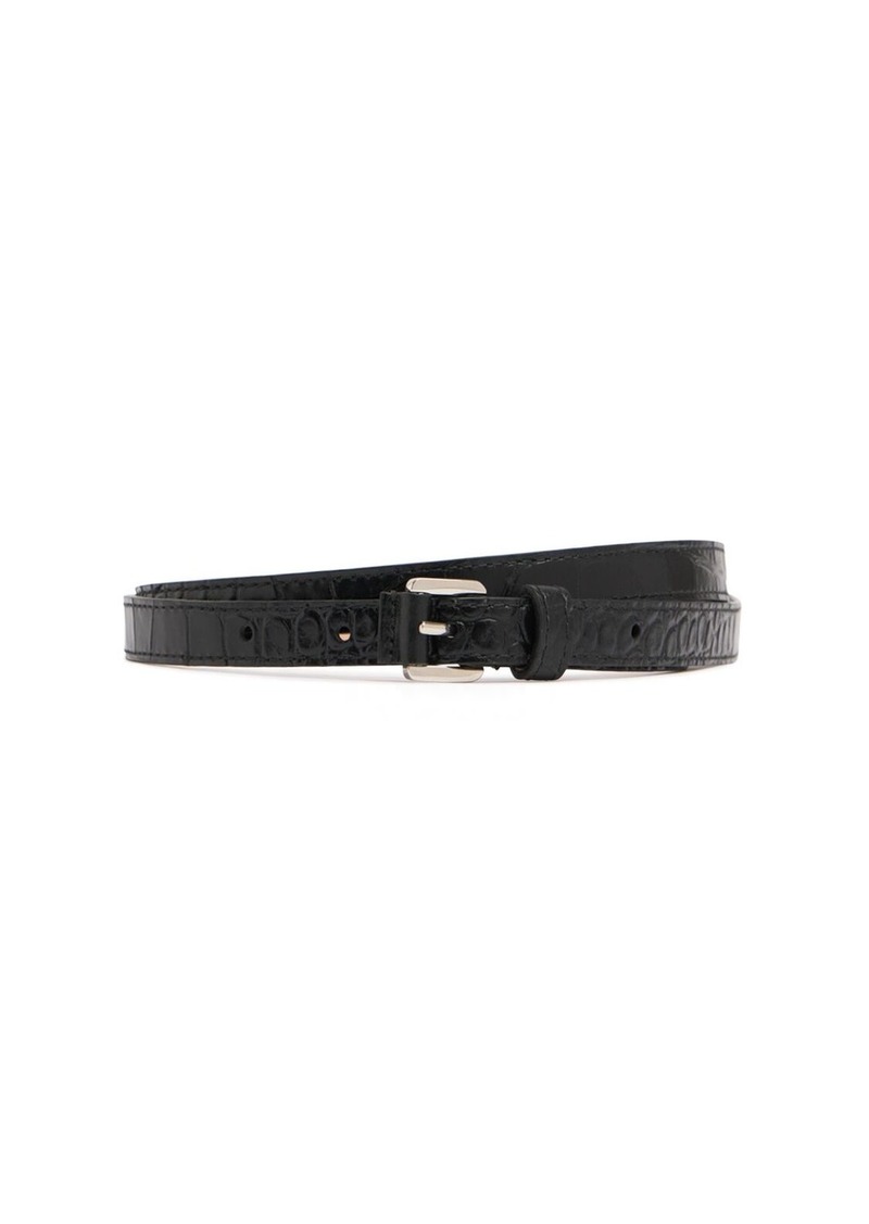 Michael Kors Carolyn Shiny Croc Embossed Leather Belt